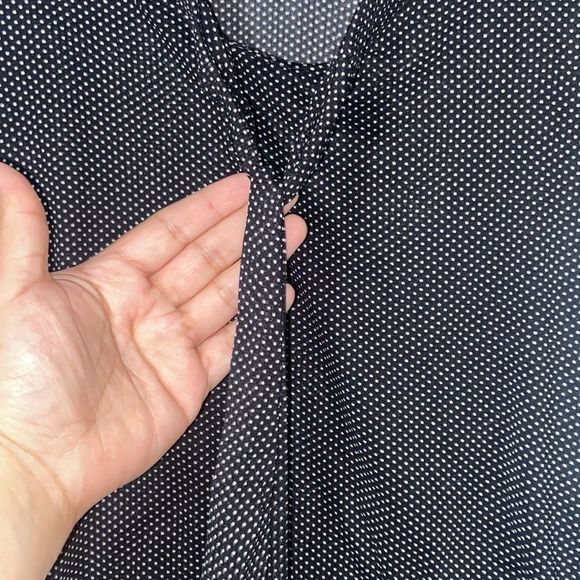 The Limited Black/White Polka Dot Sheer Blouse - Picture 2 of 7